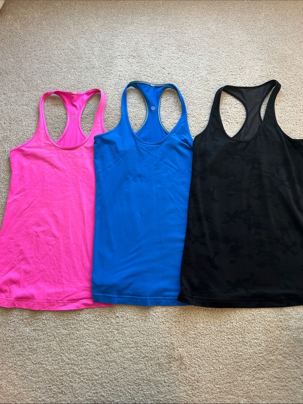 THREE lululemon racer back tanks